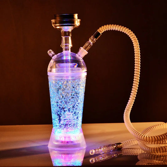 Acrylic Hookah Shisha Set with LED Light &amp; Stainless Steel Bowl